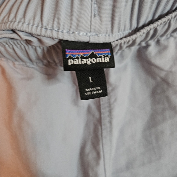 EUC Women Patagonia Barely Baggies Shorts Steam Blue L Drawstring Pockets - Picture 6 of 6